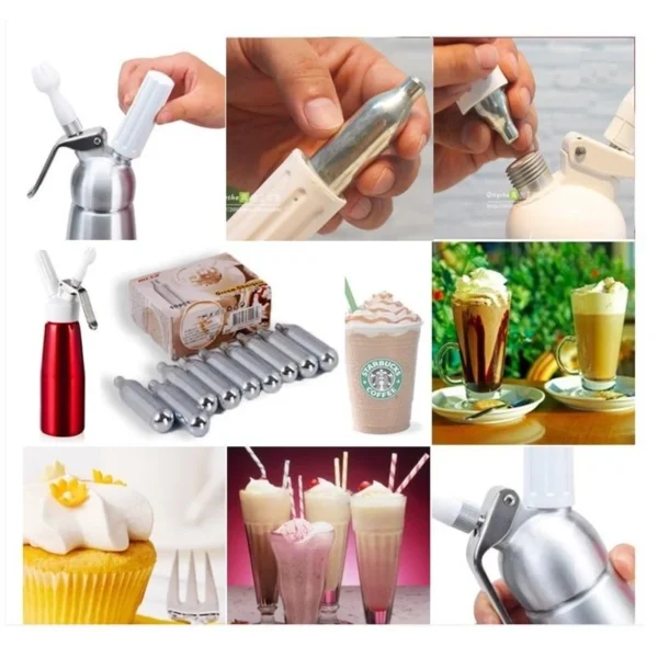 500ML Cream Dispenser Whipped Whipper Artisan Cream Whipper with Decorating Nozzles Made of Aluminum - Image 5