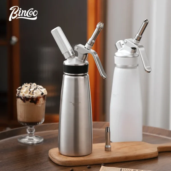 Bincoo Cream Gun All-Aluminium Cream Whipped Dispenser Nozzles Kitchen Dessert Baking Tool Factory Wholesale