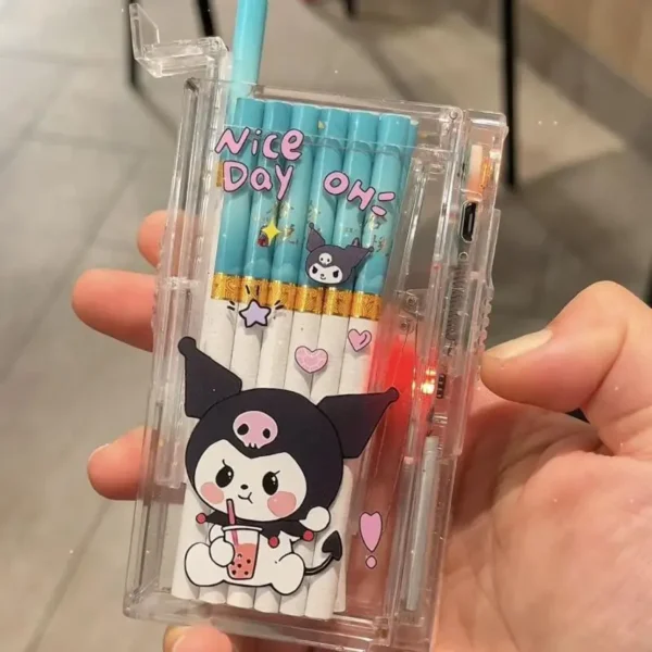 Hellokitty Cartoon Cigarette Case Kawaii Fine Smoke Transparent Anime Print Usb Charge Tungsten Cigarette Lighter Box All-In-One - Image 5